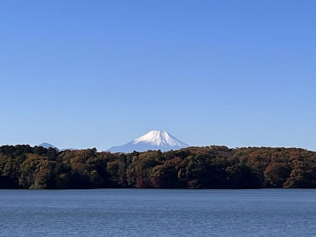 多摩湖からみた富士山